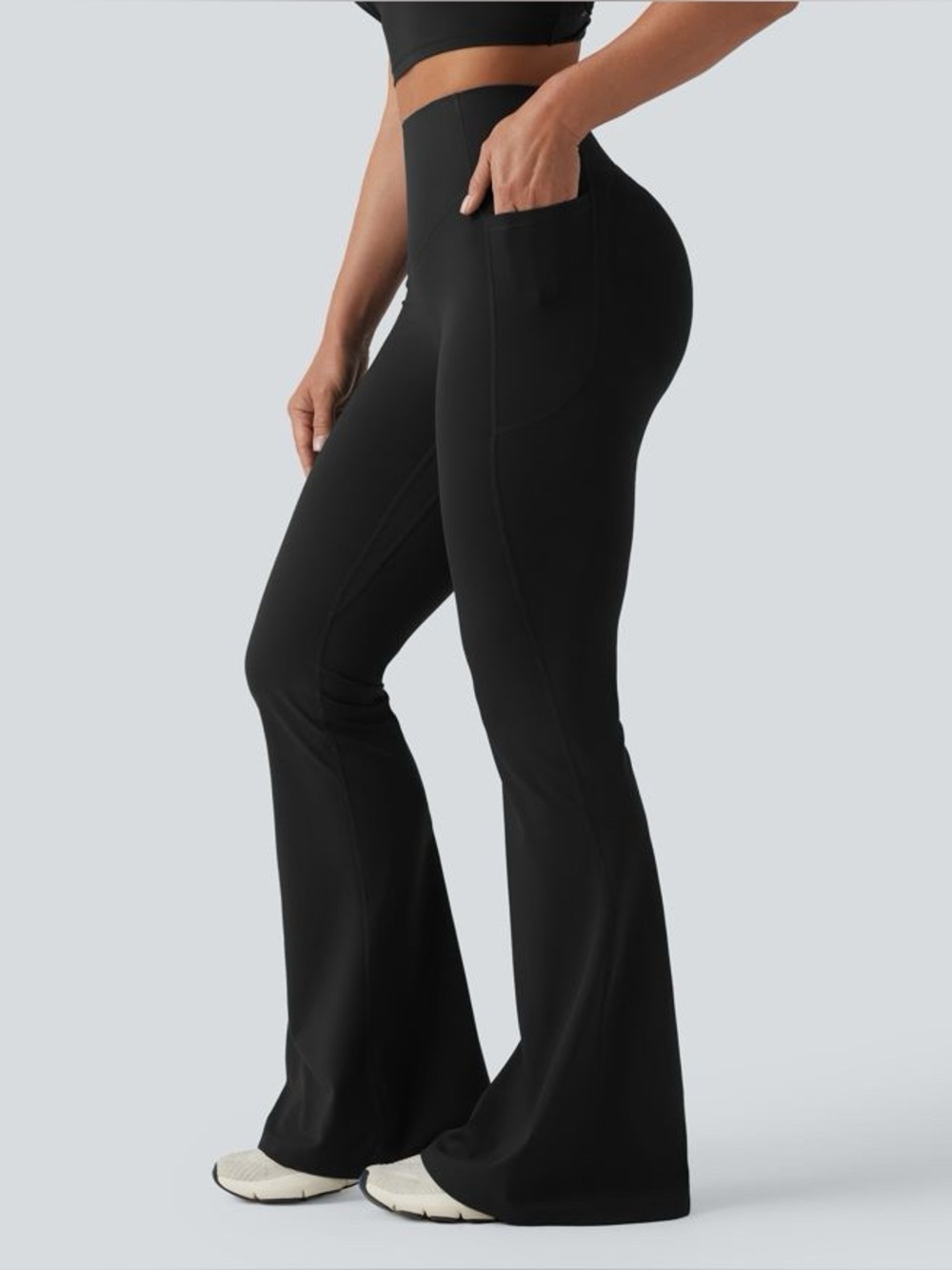 Halara UltraSculpt Flare Pants M UltraTall Black 37” Inseam NWOT - Picture 3 of 8